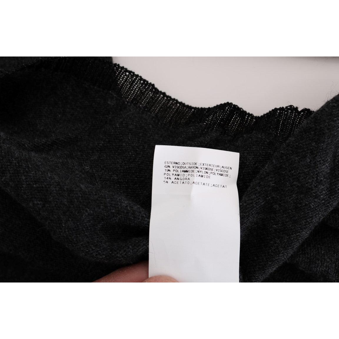 Gray Viscose Knitted Sweater - coffeewithmee2