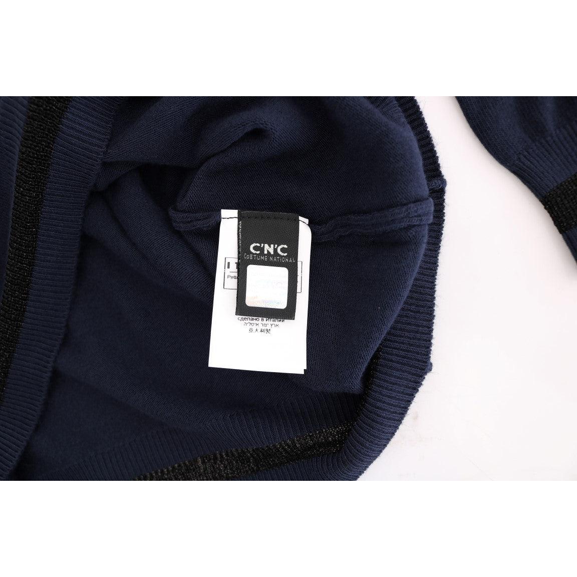 Blue V-neck Viscose Sweater - coffeewithmee2