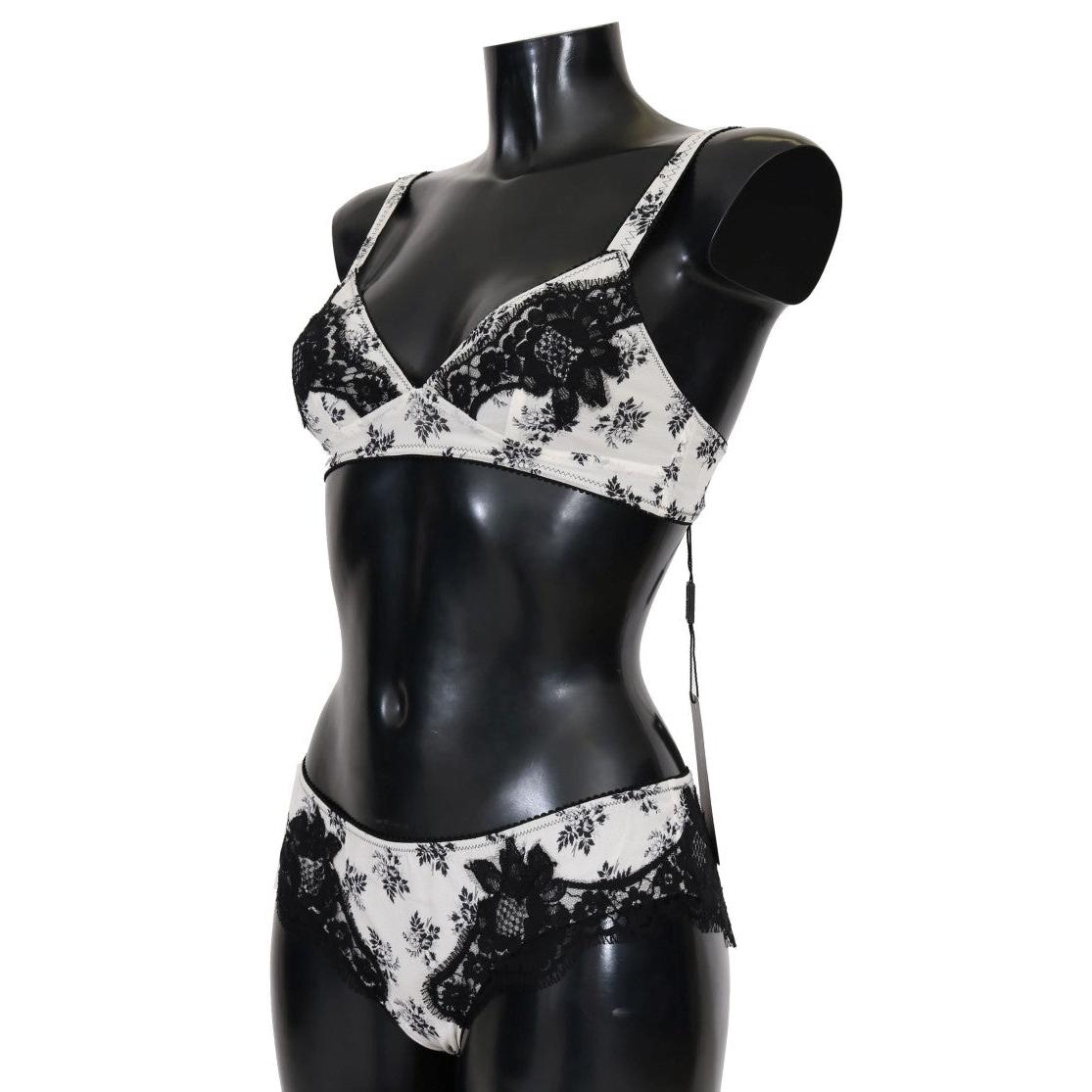 White Silk Black Lace Underwear - coffeewithmee2