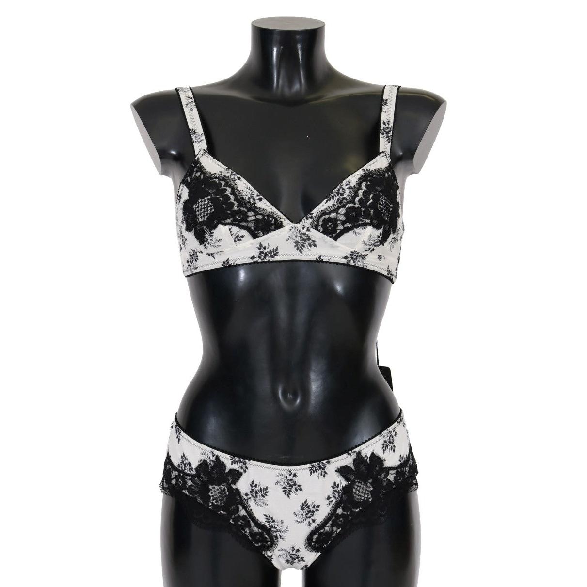 White Silk Black Lace Underwear - coffeewithmee2