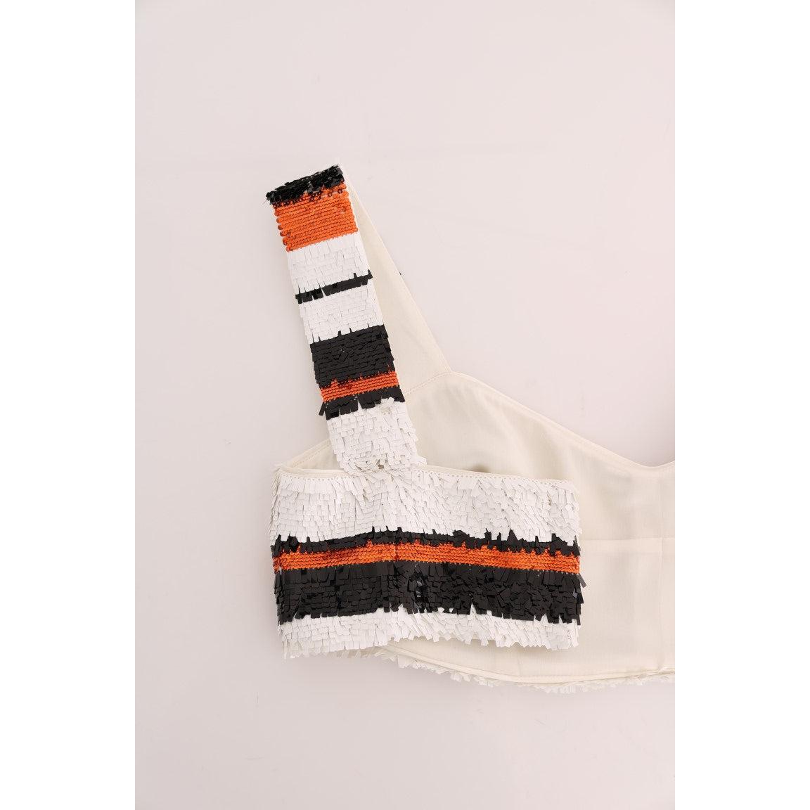 Multicolor Sequined Stretch Bustier Top - coffeewithmee2