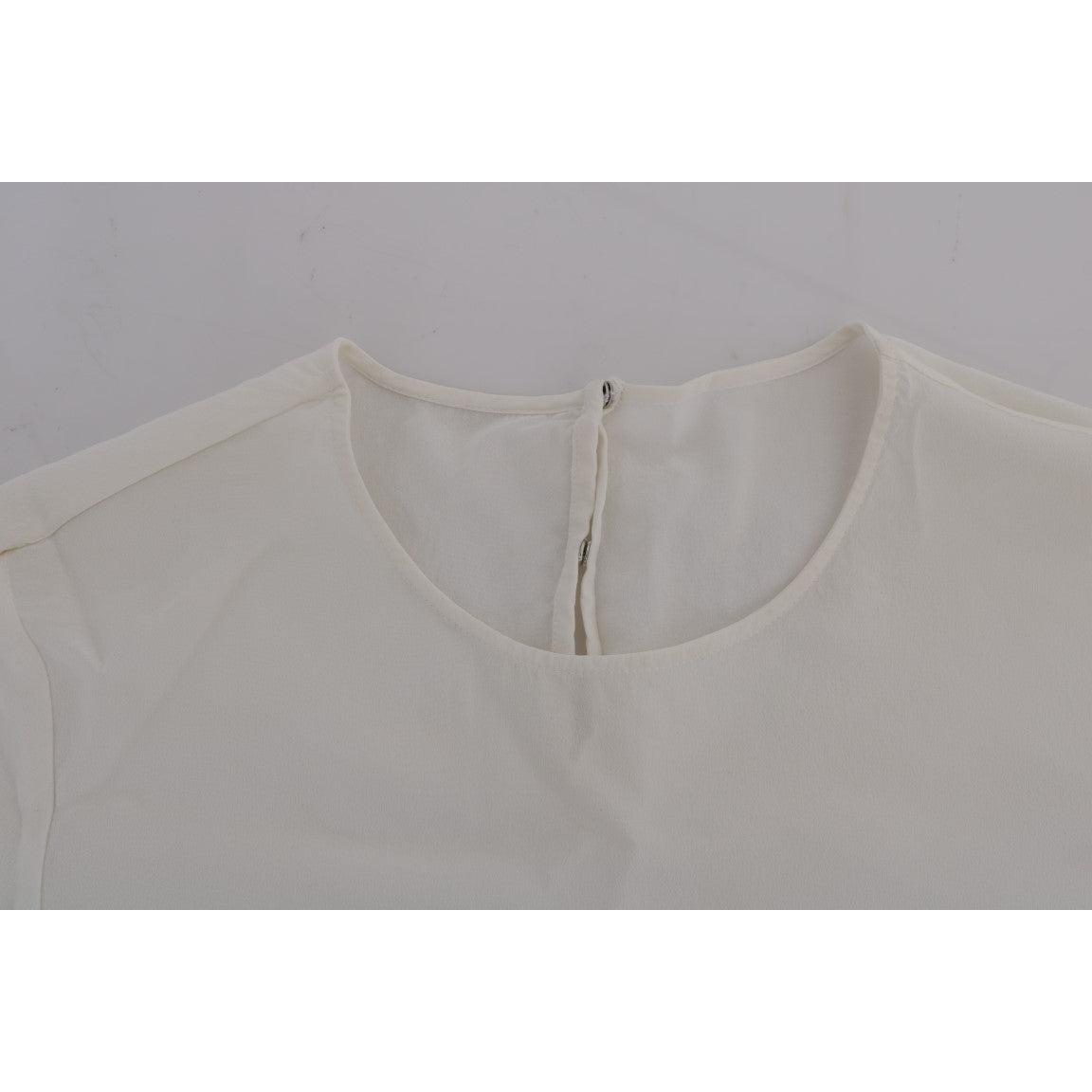 White Silk ITALIA IS LOVE Blouse T-shirt - coffeewithmee2