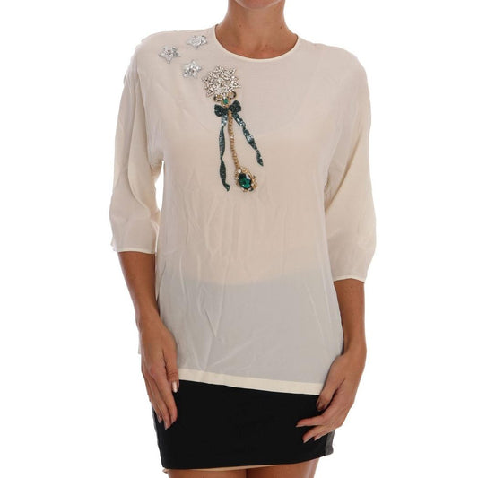 White SICILY Crystal Blouse - coffeewithmee2