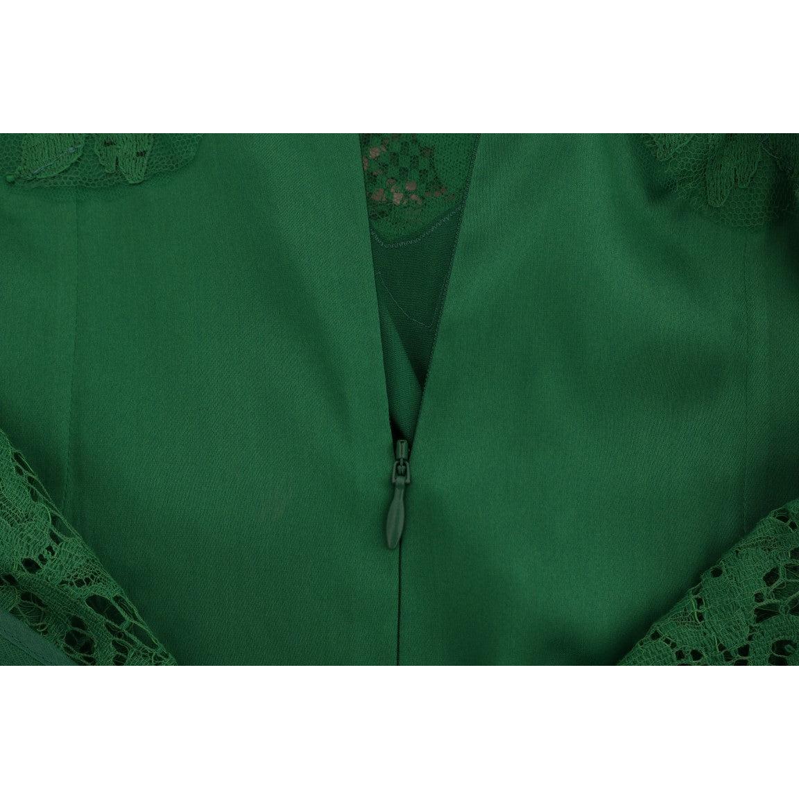 Green Floral Lace Top Blouse