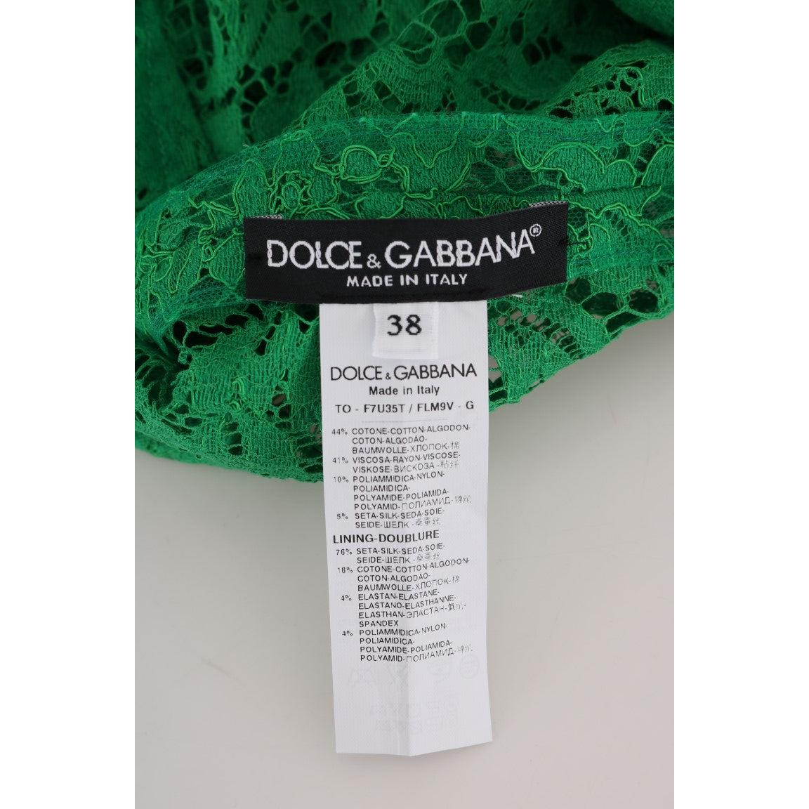 Green Floral Lace Top Blouse