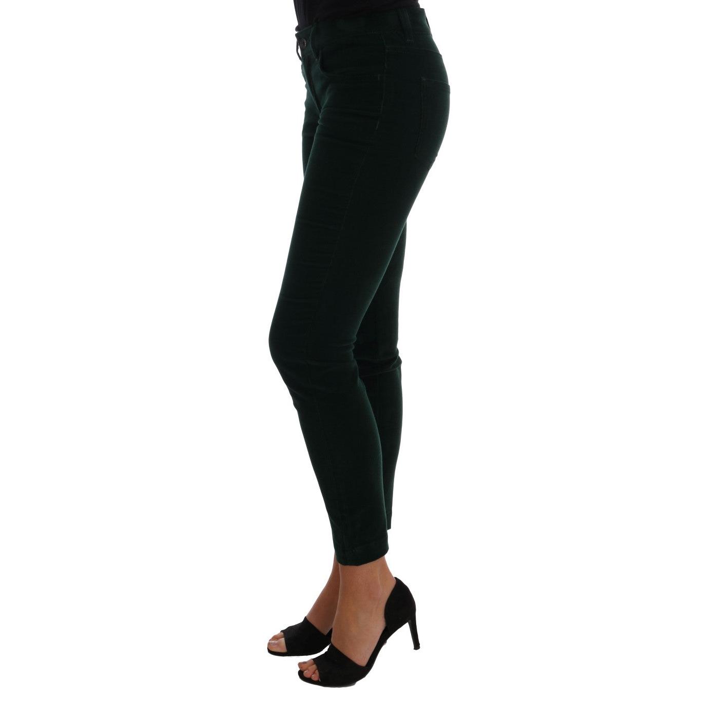 Green Corduroy Cotton Stretch Jeans