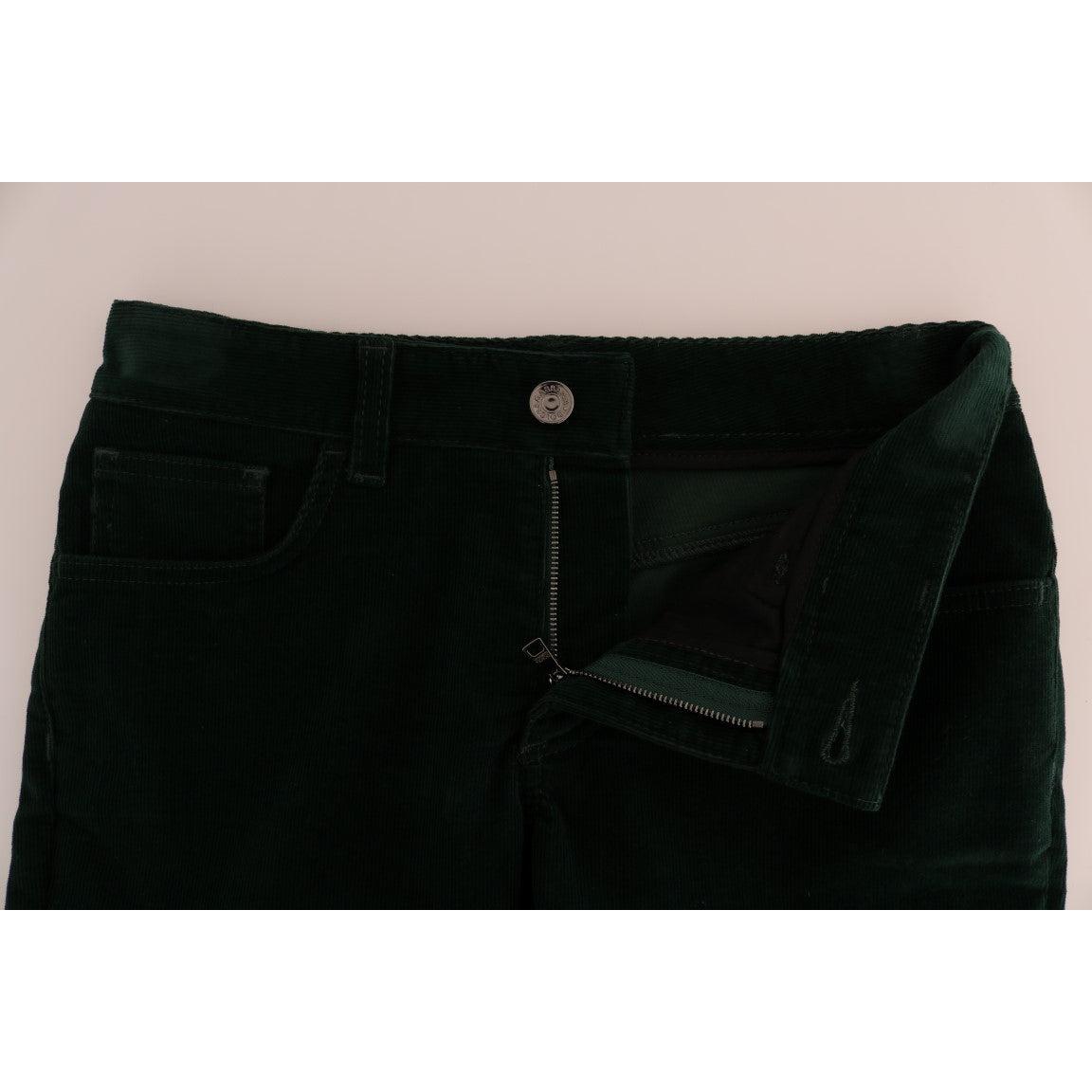 Green Corduroy Cotton Stretch Jeans