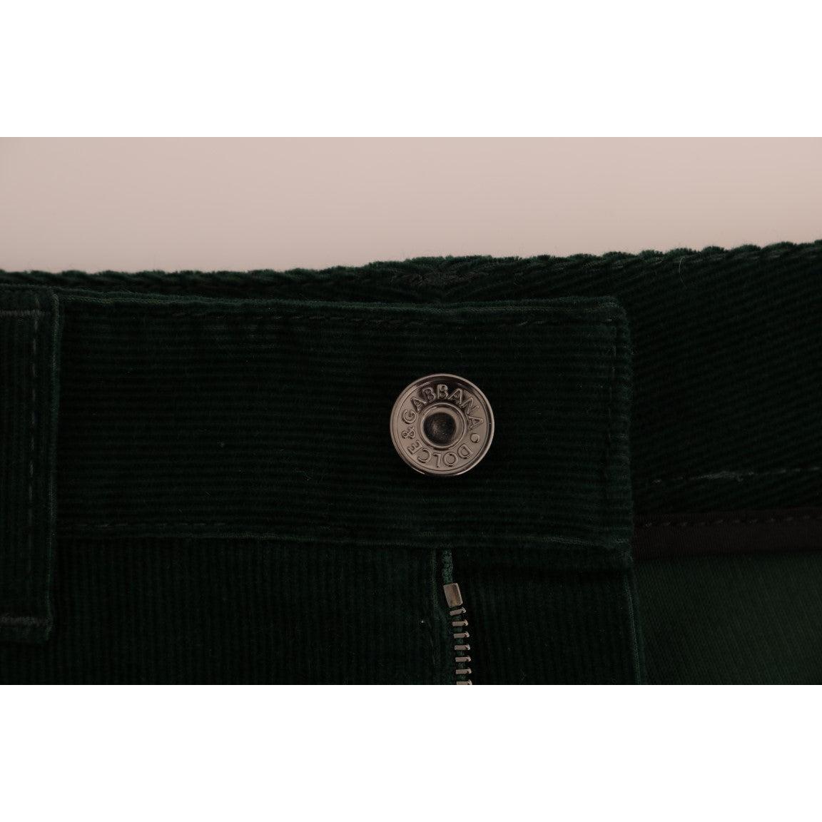 Green Corduroy Cotton Stretch Jeans