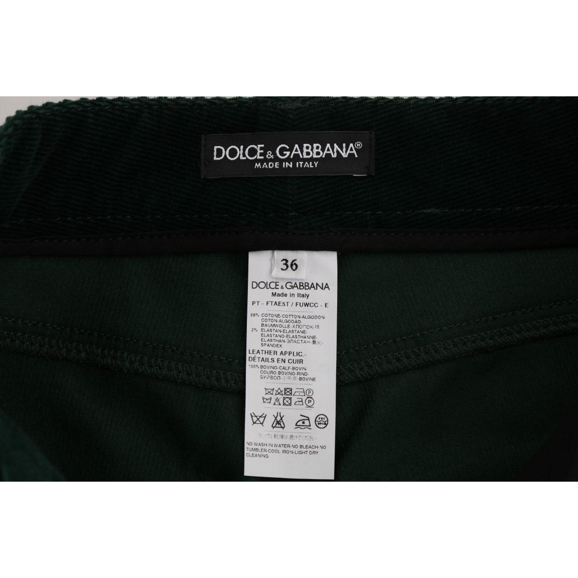 Green Corduroy Cotton Stretch Jeans