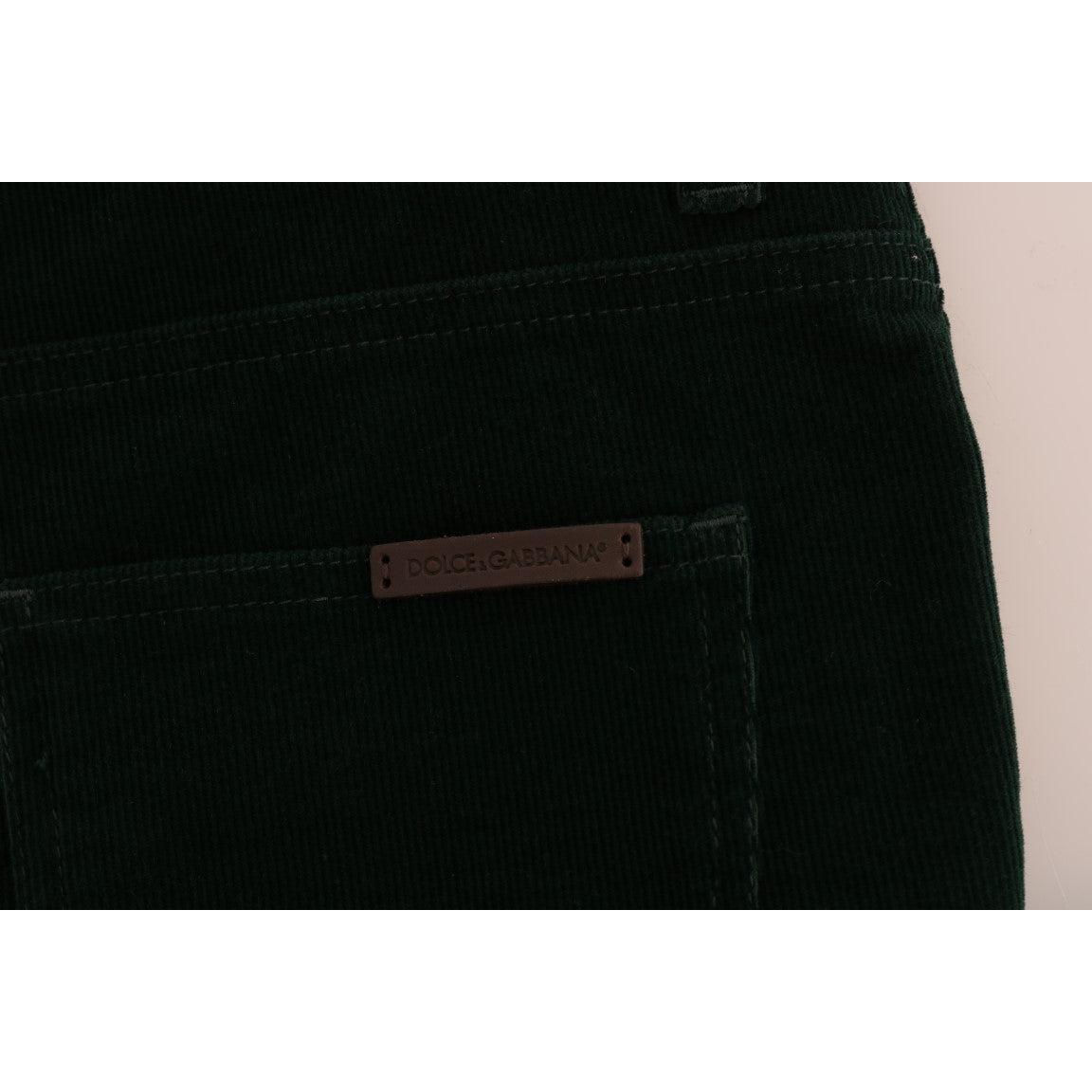 Green Corduroy Cotton Stretch Jeans