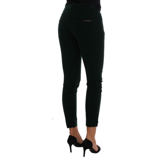 Green Corduroy Cotton Stretch Jeans