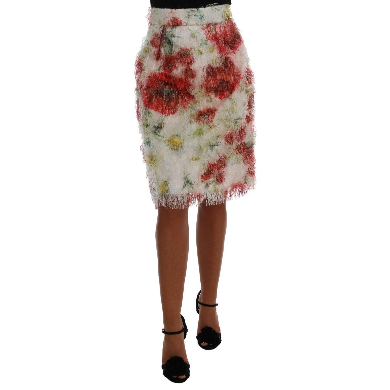 Floral Patterned Pencil Straight Skirt