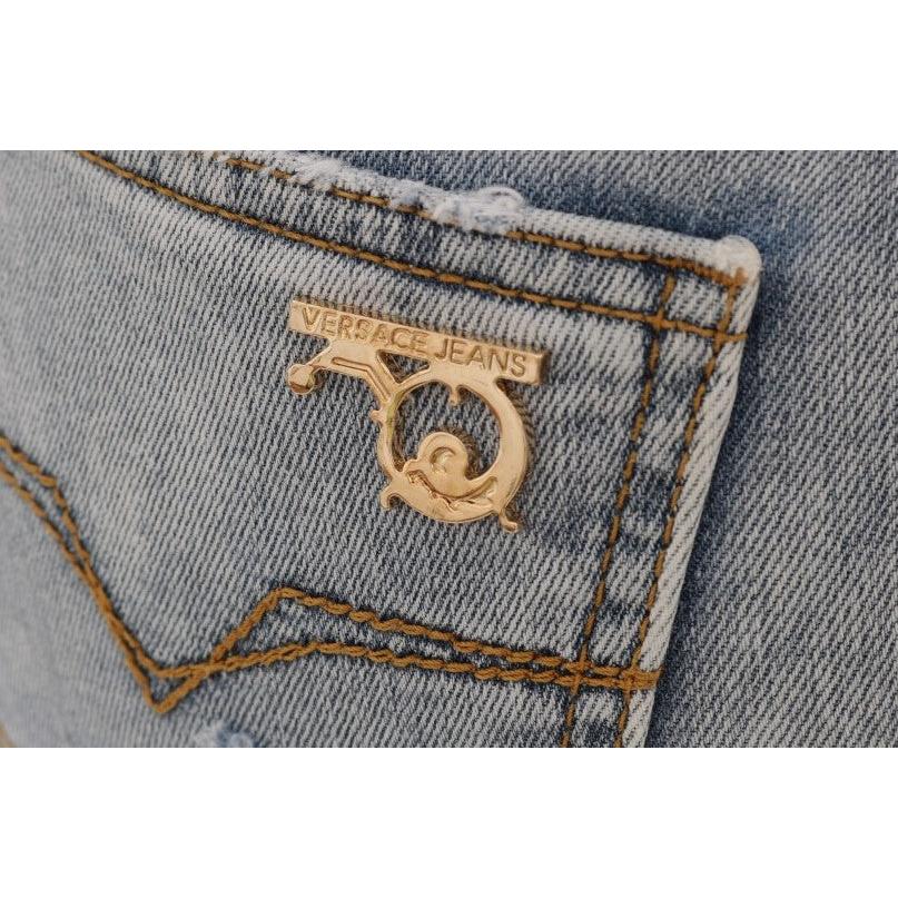 Blue Wash Torn Stretch Slim Fit Jeans