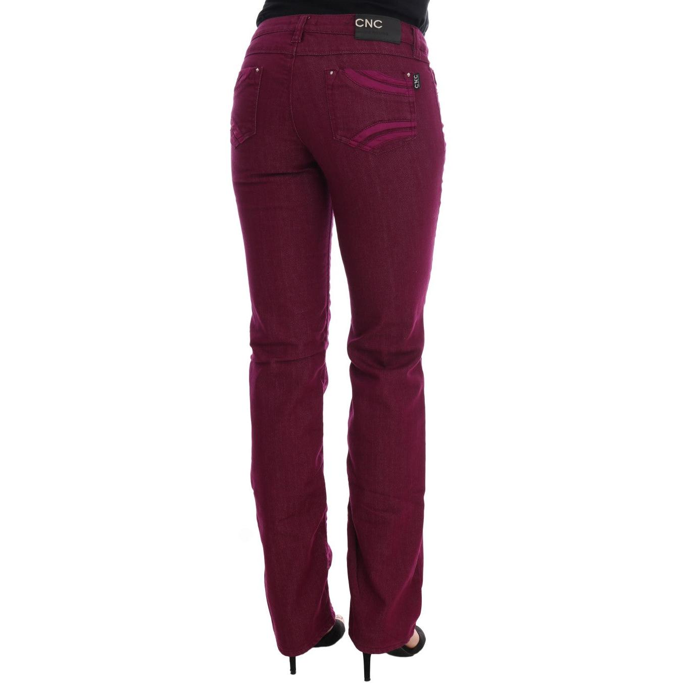 Red Wash Cotton Stretch Denim Jeans