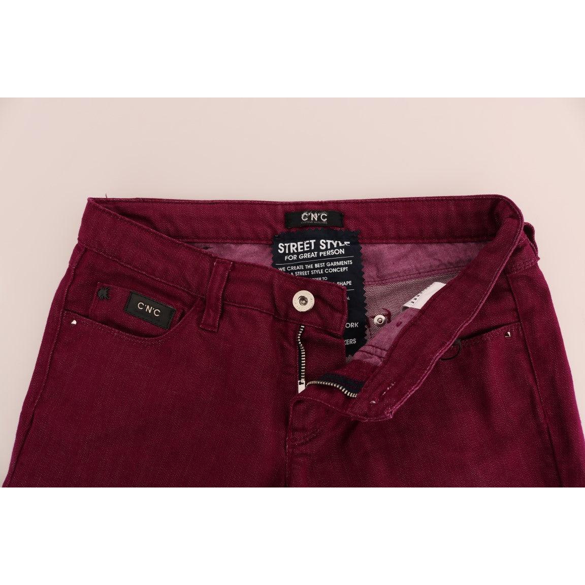 Red Wash Cotton Stretch Denim Jeans