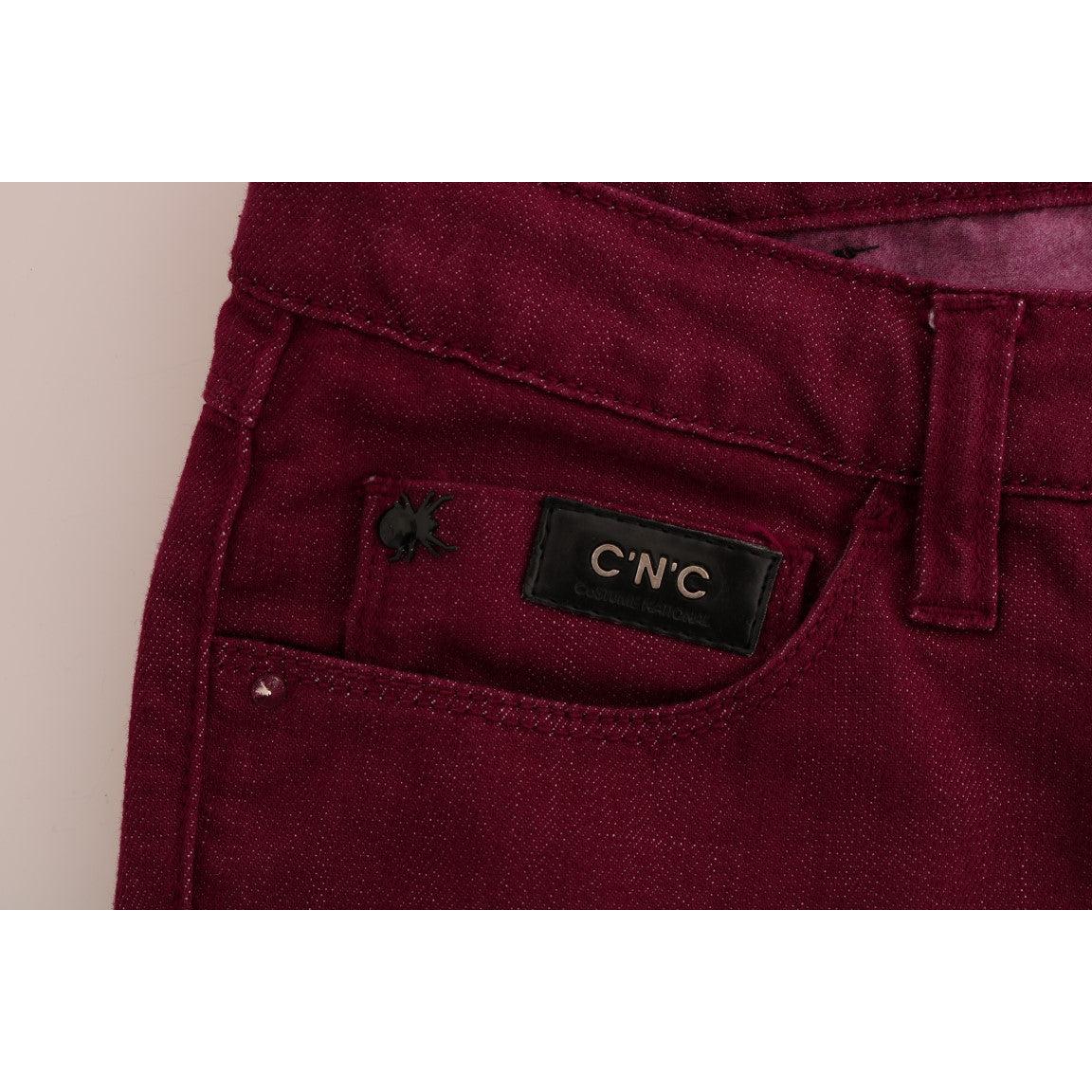 Red Wash Cotton Stretch Denim Jeans