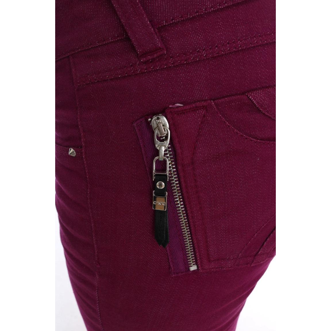 Purple Cotton Stretch Slim Denim Jeans
