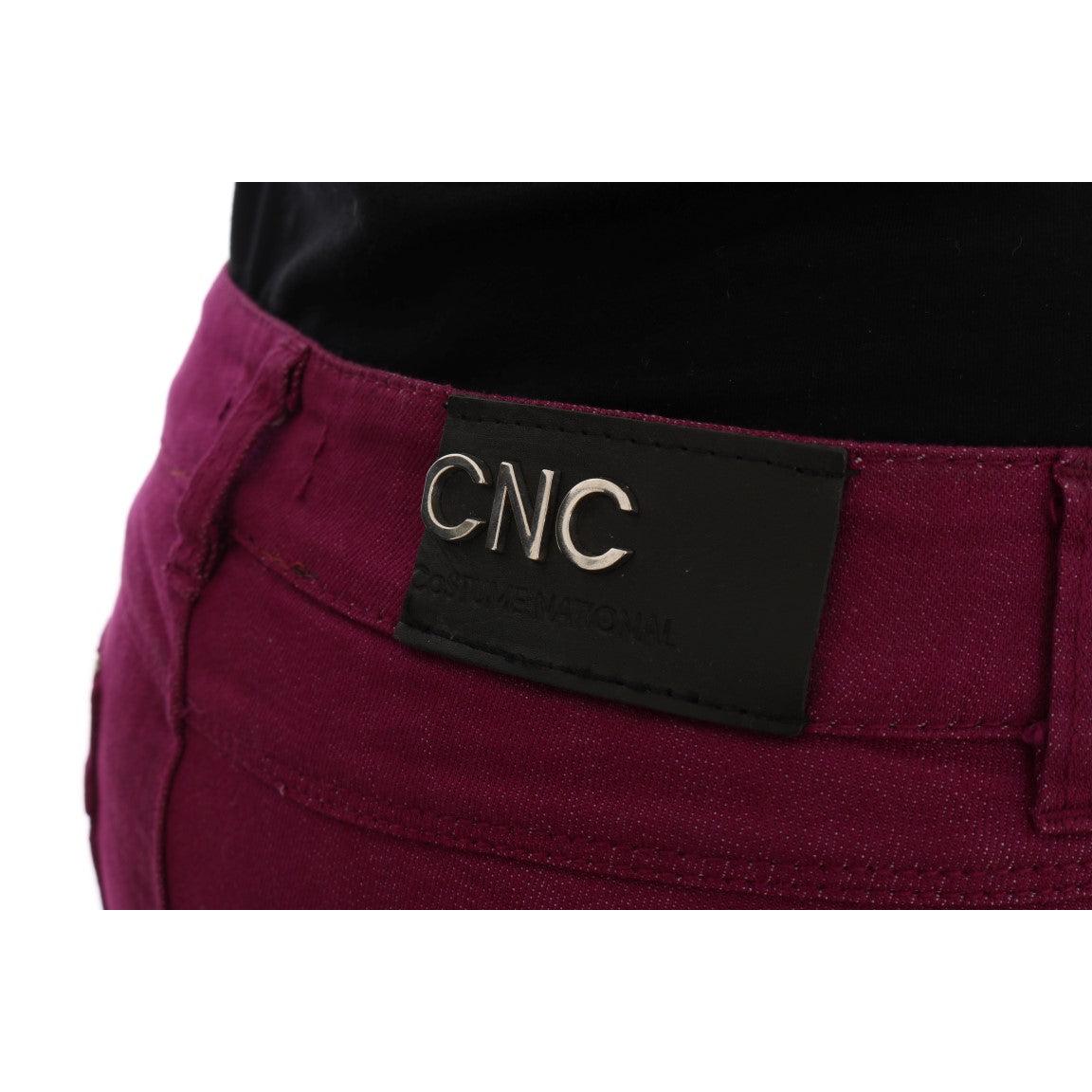 Purple Cotton Stretch Slim Denim Jeans
