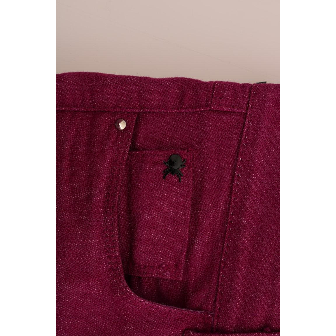 Purple Cotton Stretch Slim Denim Jeans