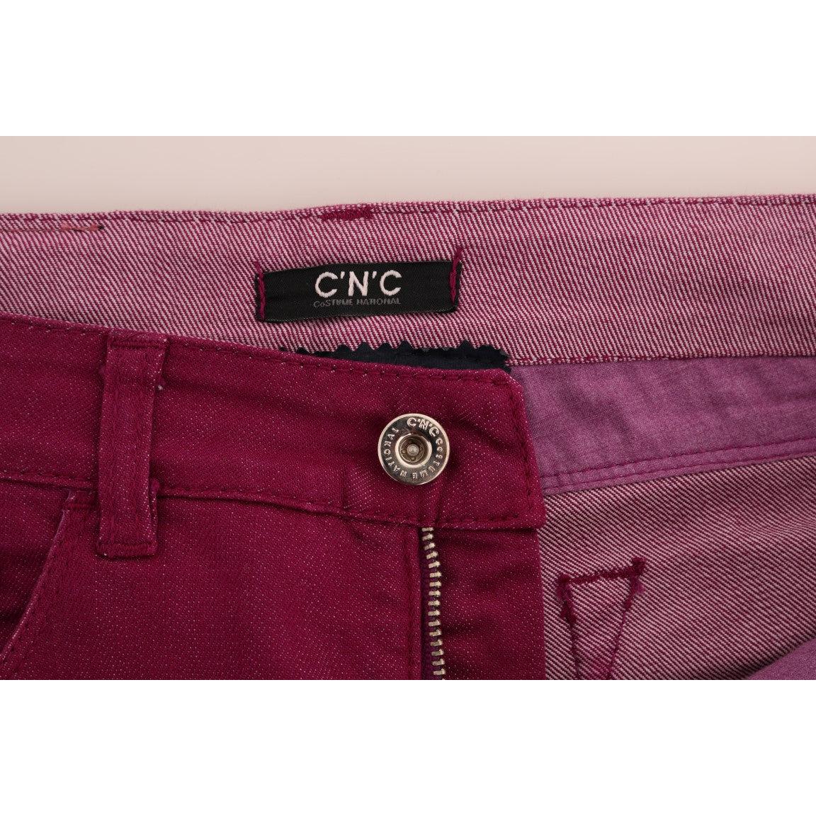 Purple Cotton Stretch Slim Denim Jeans