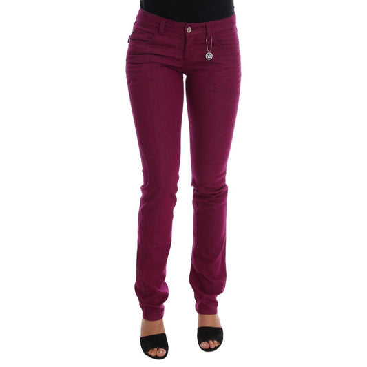 Purple Cotton Stretch Slim Denim Jeans