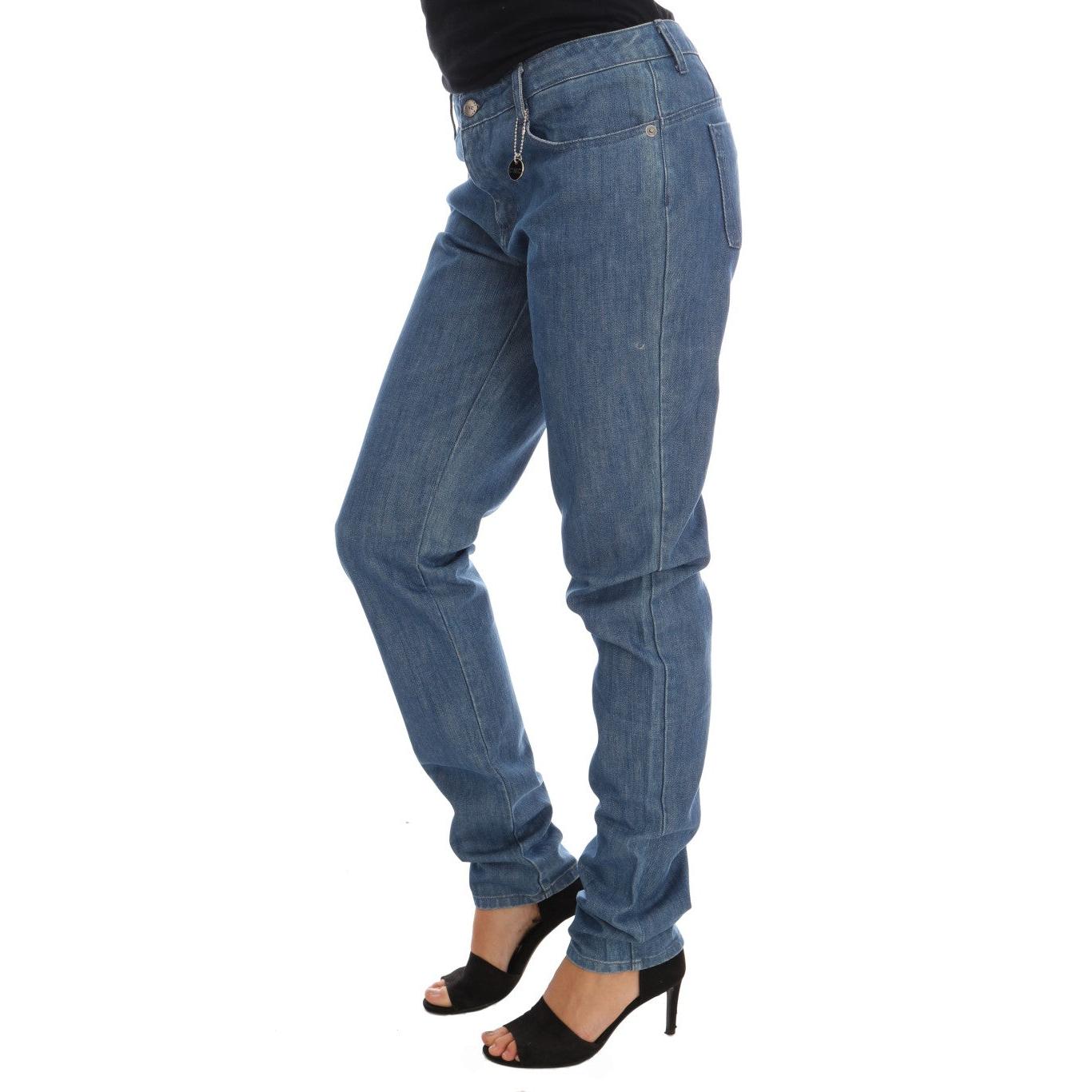 Blue Wash Cotton Boyfriend Fit Jeans