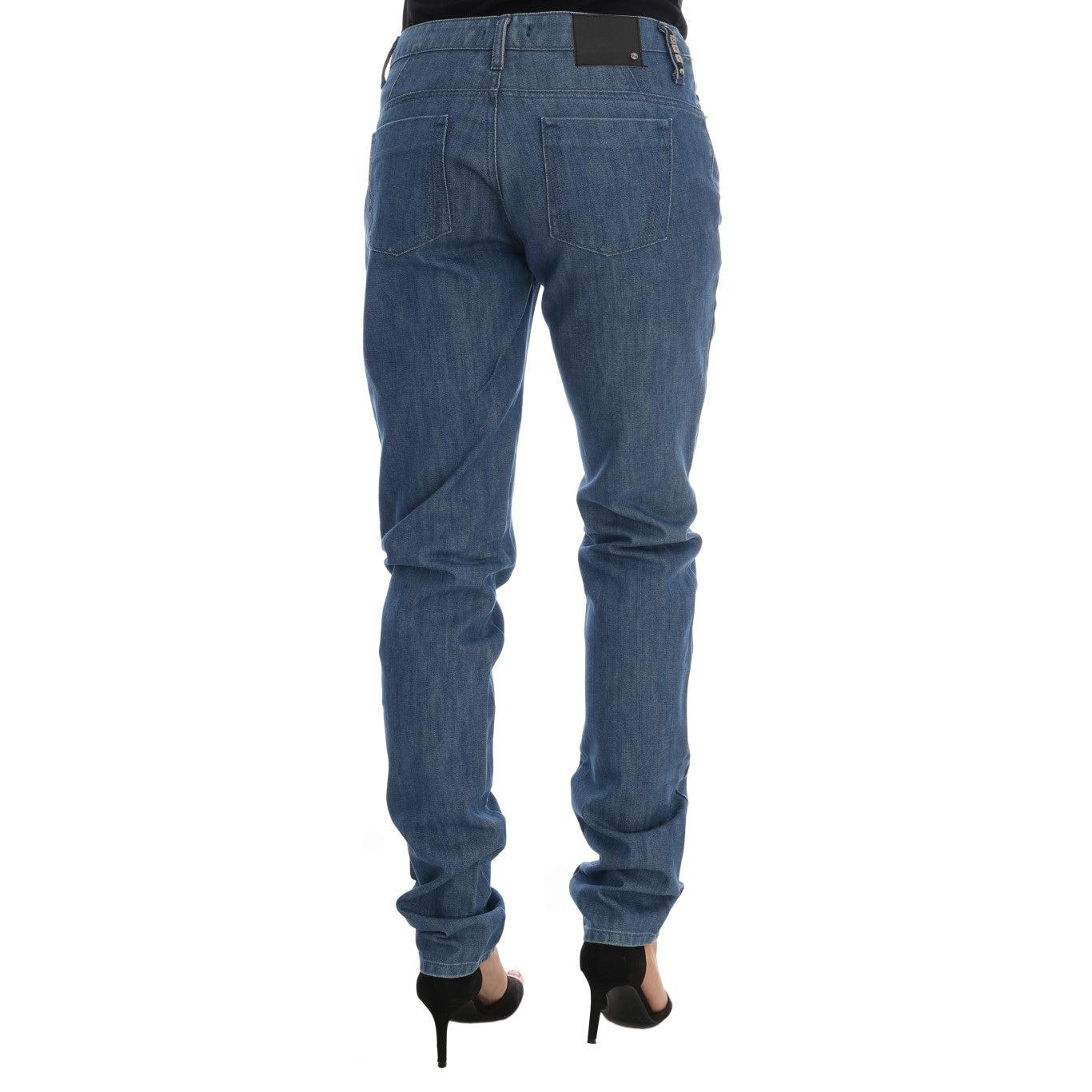 Blue Wash Cotton Boyfriend Fit Jeans