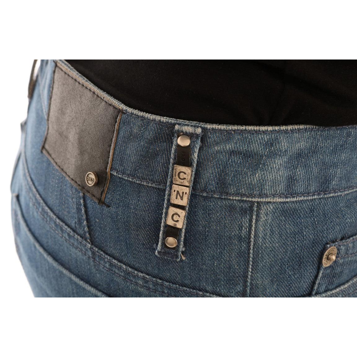 Blue Wash Cotton Boyfriend Fit Jeans