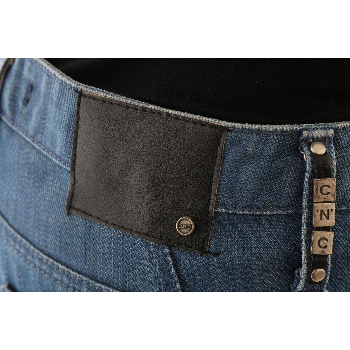 Blue Wash Cotton Boyfriend Fit Jeans