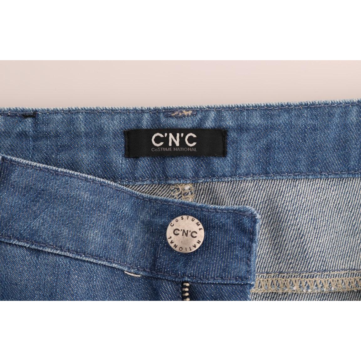 Blue Wash Cotton Boyfriend Fit Jeans