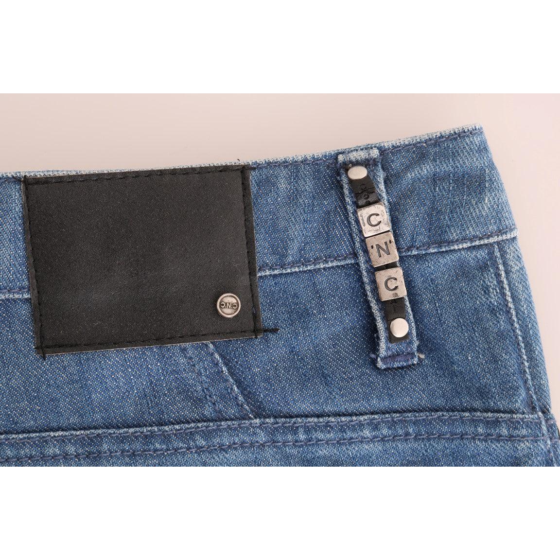 Blue Wash Cotton Boyfriend Fit Jeans