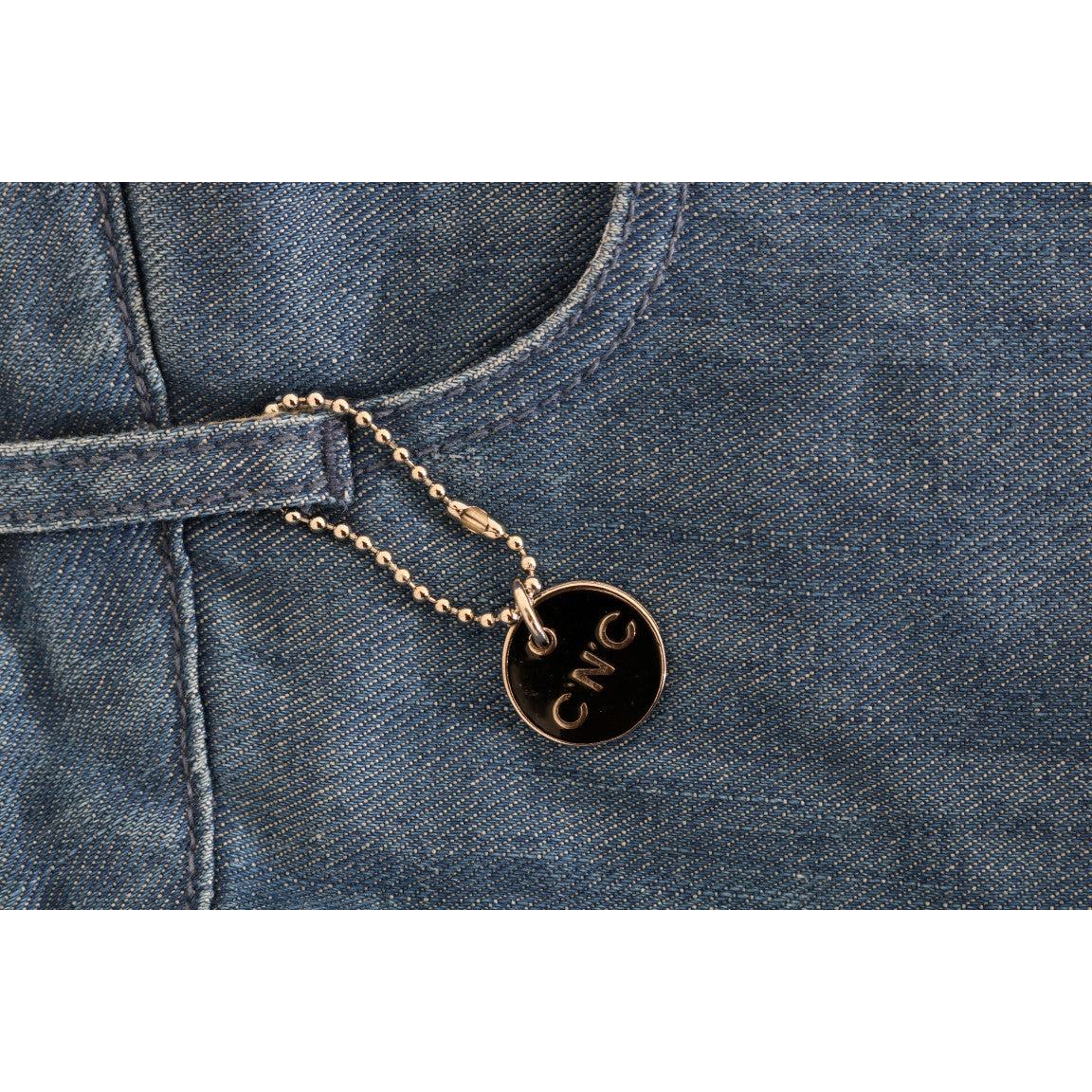 Blue Wash Cotton Boyfriend Fit Jeans