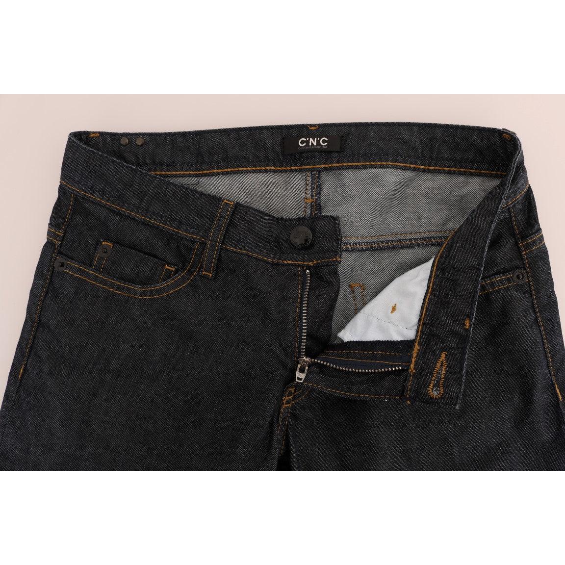 Dark Blue Cotton Classic Fit Jeans