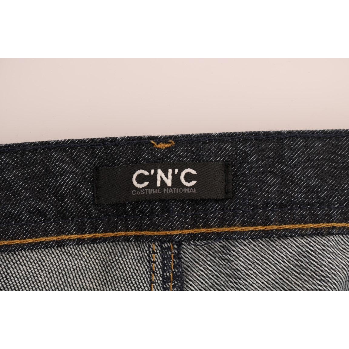 Dark Blue Cotton Classic Fit Jeans