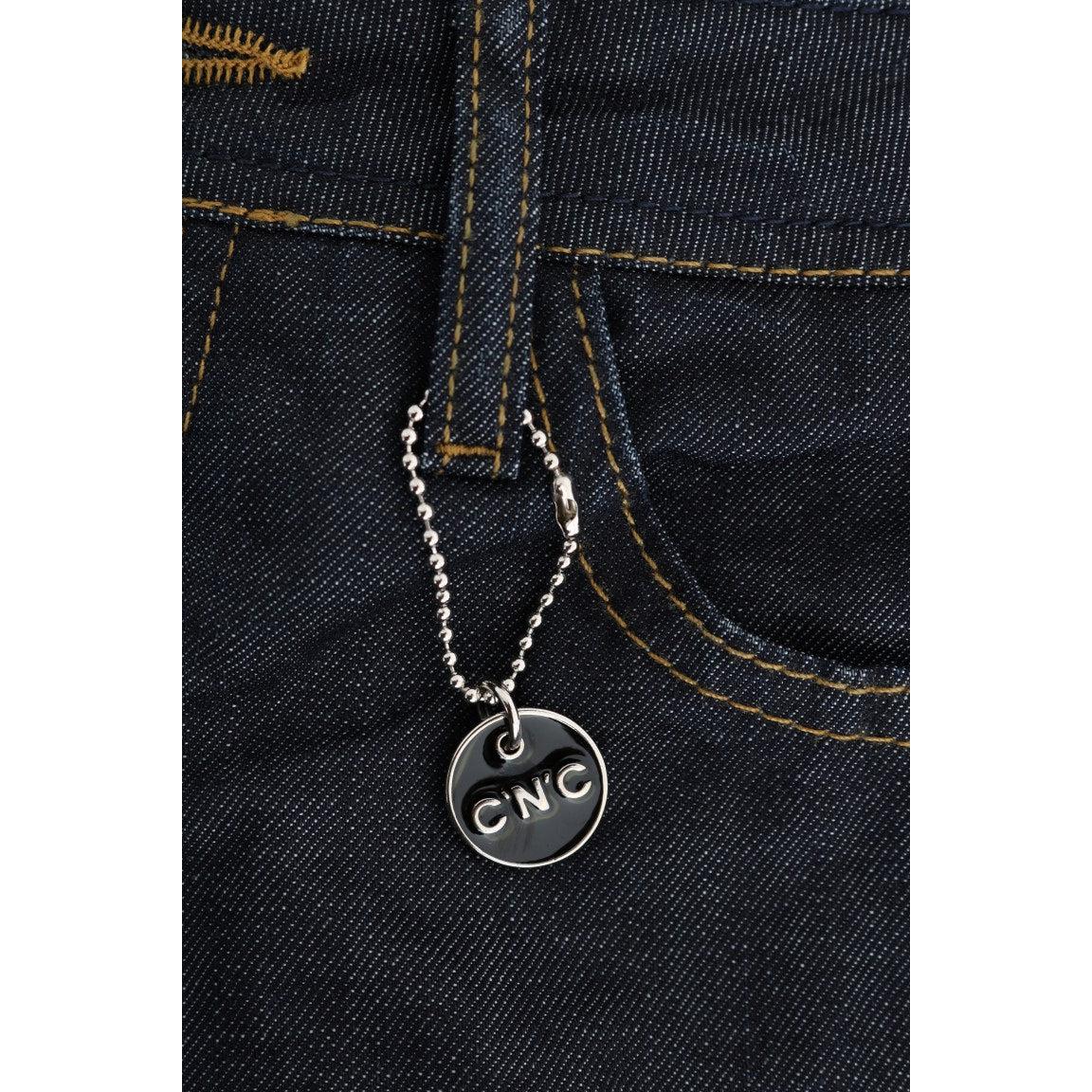 Dark Blue Cotton Classic Fit Jeans