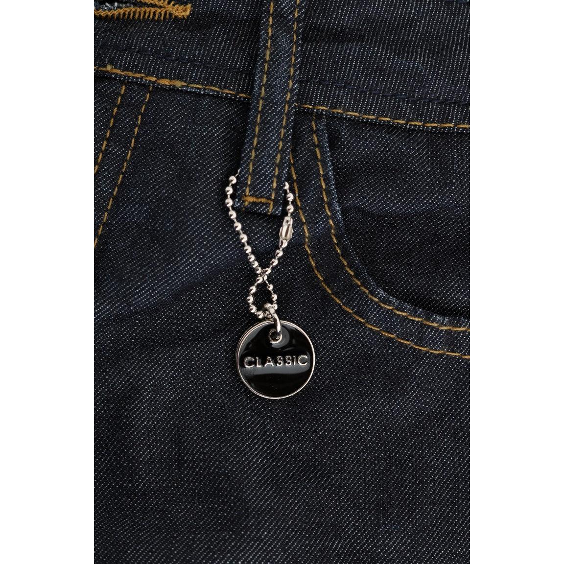 Dark Blue Cotton Classic Fit Jeans