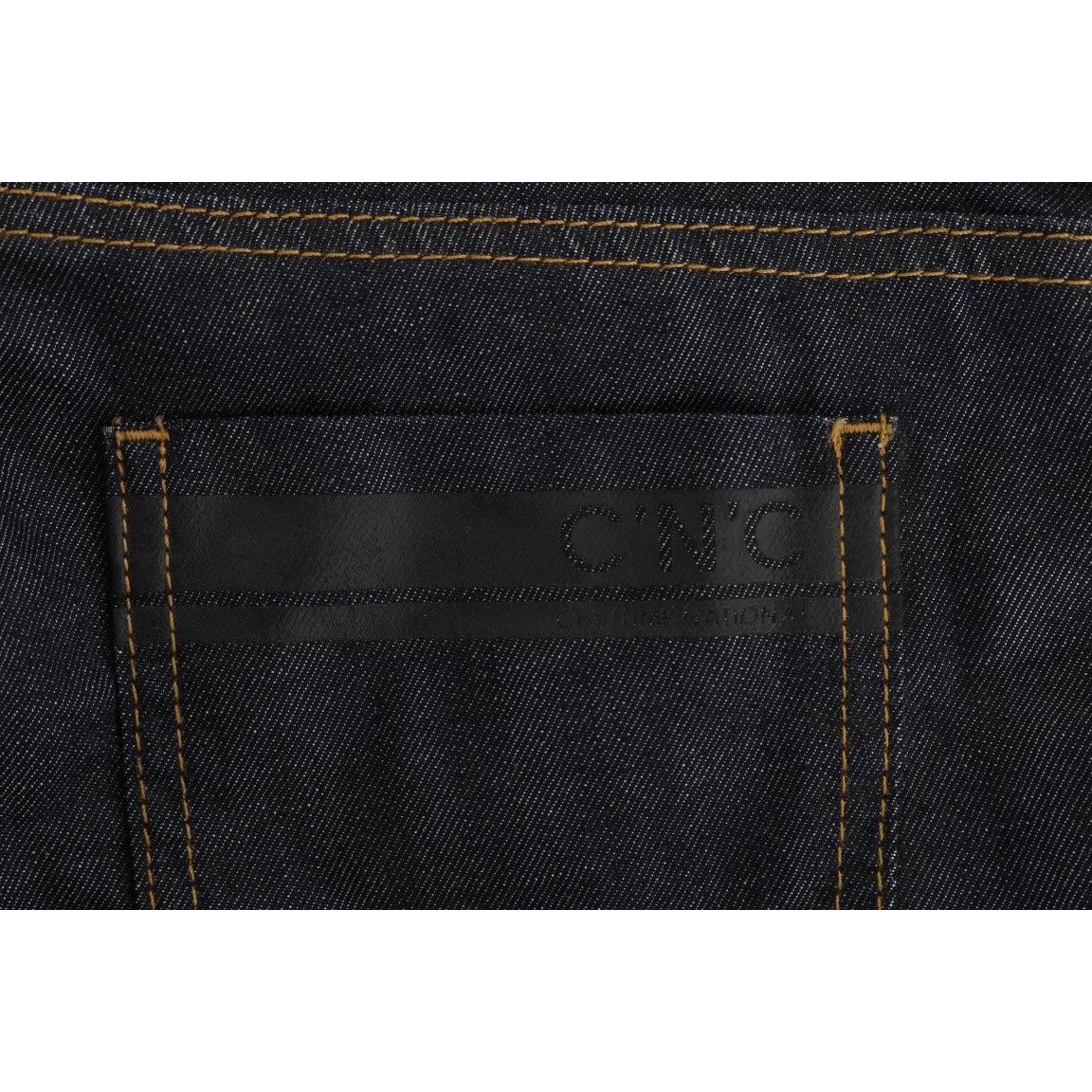 Dark Blue Cotton Classic Fit Jeans