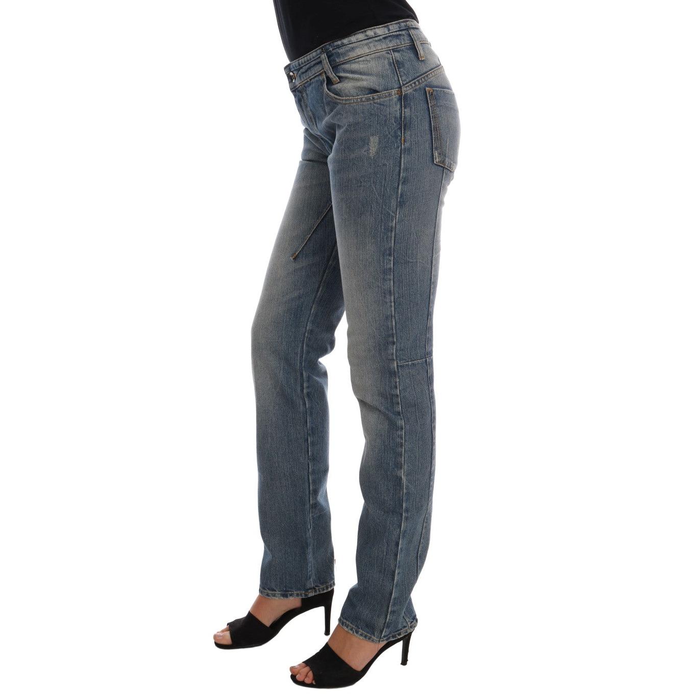 Blue Cotton Stretch Denim Jeans