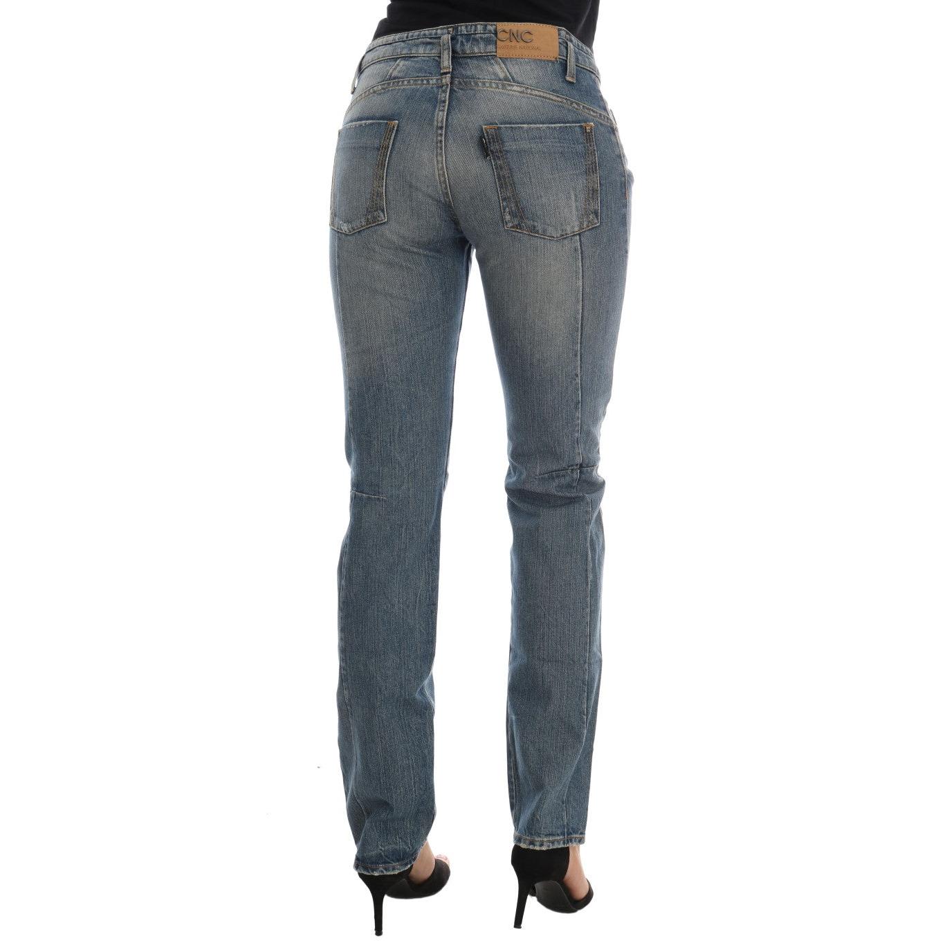 Blue Cotton Stretch Denim Jeans