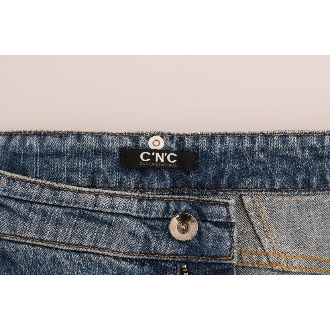 Blue Cotton Stretch Denim Jeans