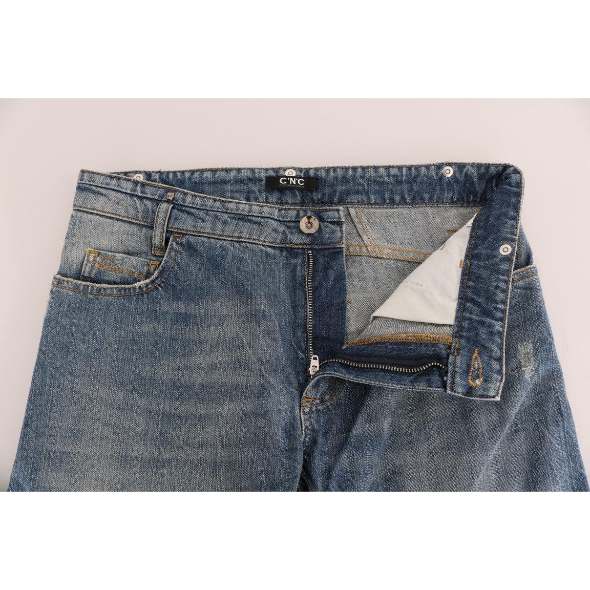 Blue Cotton Stretch Denim Jeans