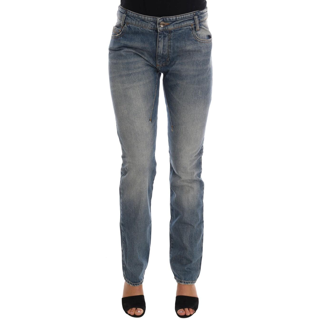 Blue Cotton Stretch Denim Jeans