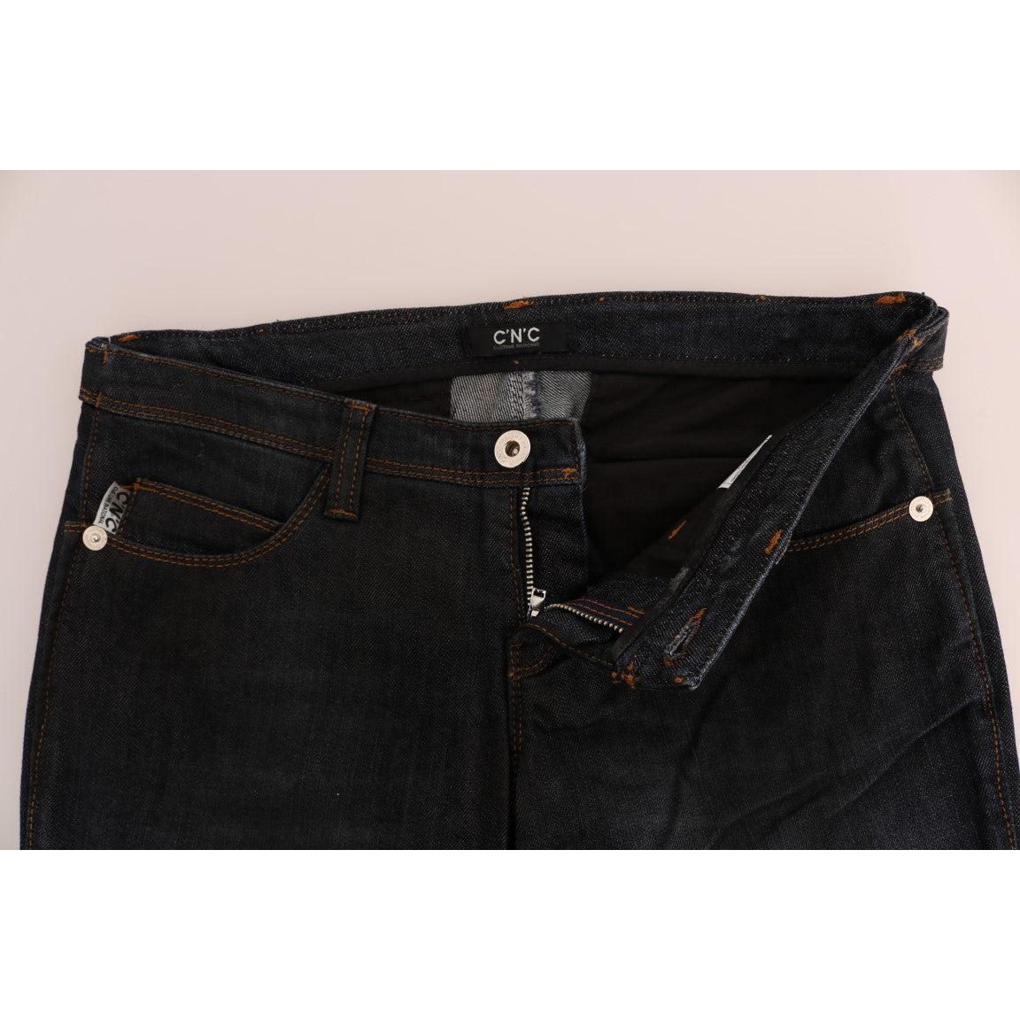 Dark Blue Cotton Slim Fit Jeans