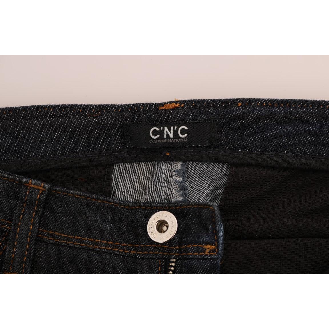Dark Blue Cotton Slim Fit Jeans
