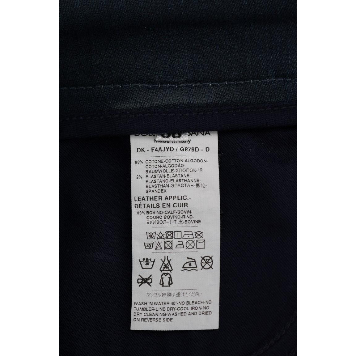 Blue Short striped Mini Denim Skirt