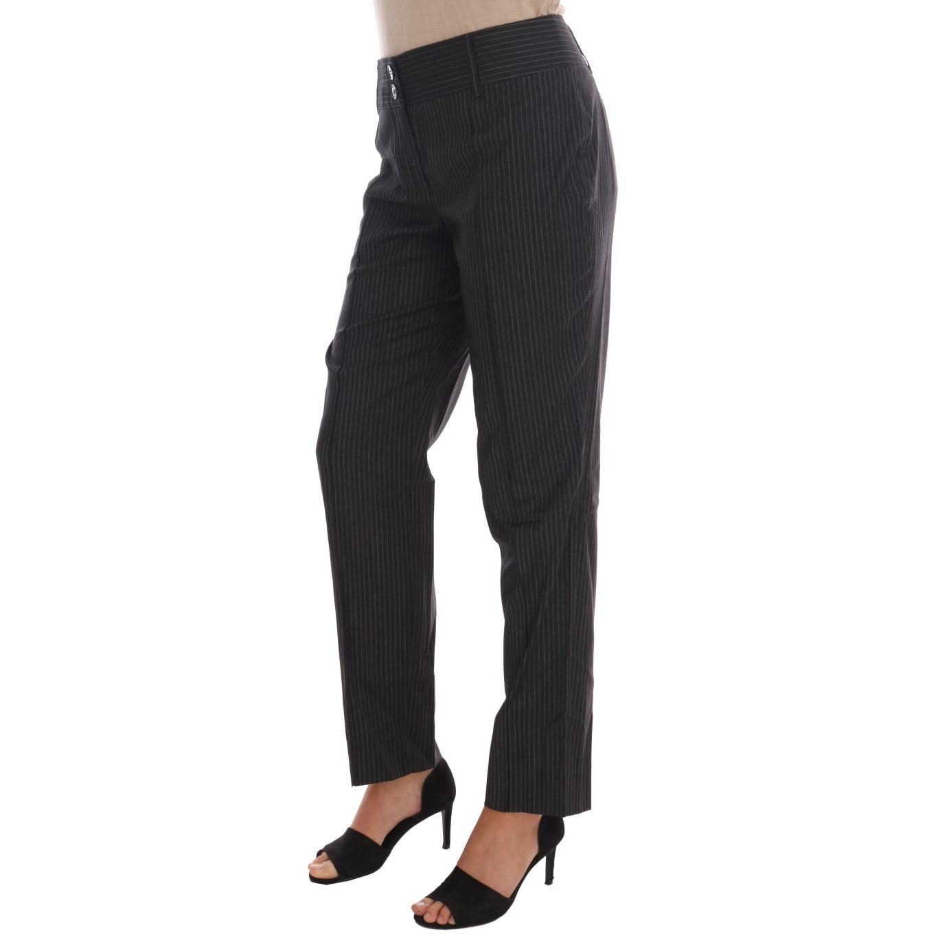 Gray Wool Stretch Slim Dress Pants