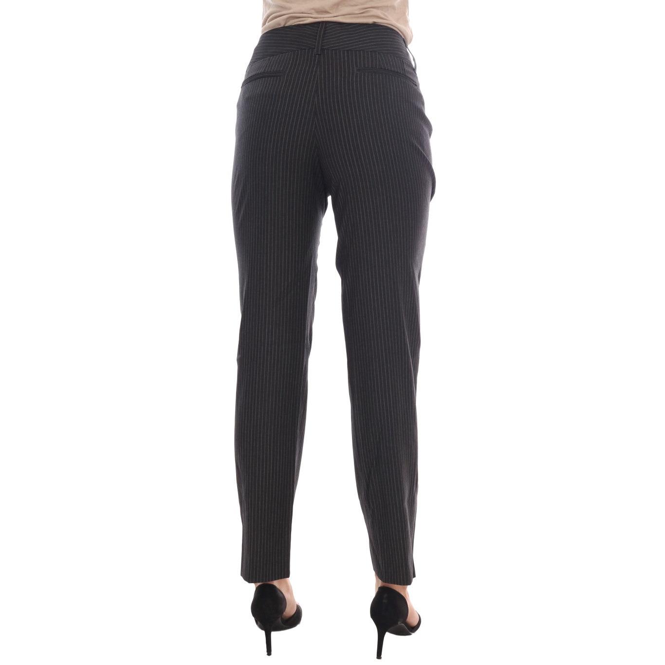 Gray Wool Stretch Slim Dress Pants