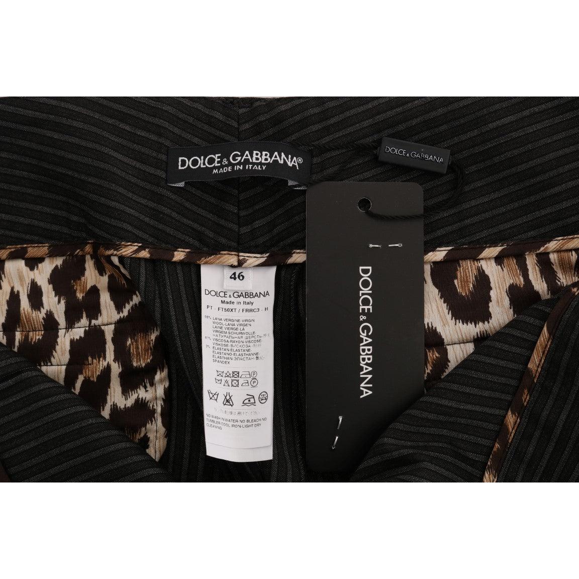 Gray Wool Stretch Slim Dress Pants