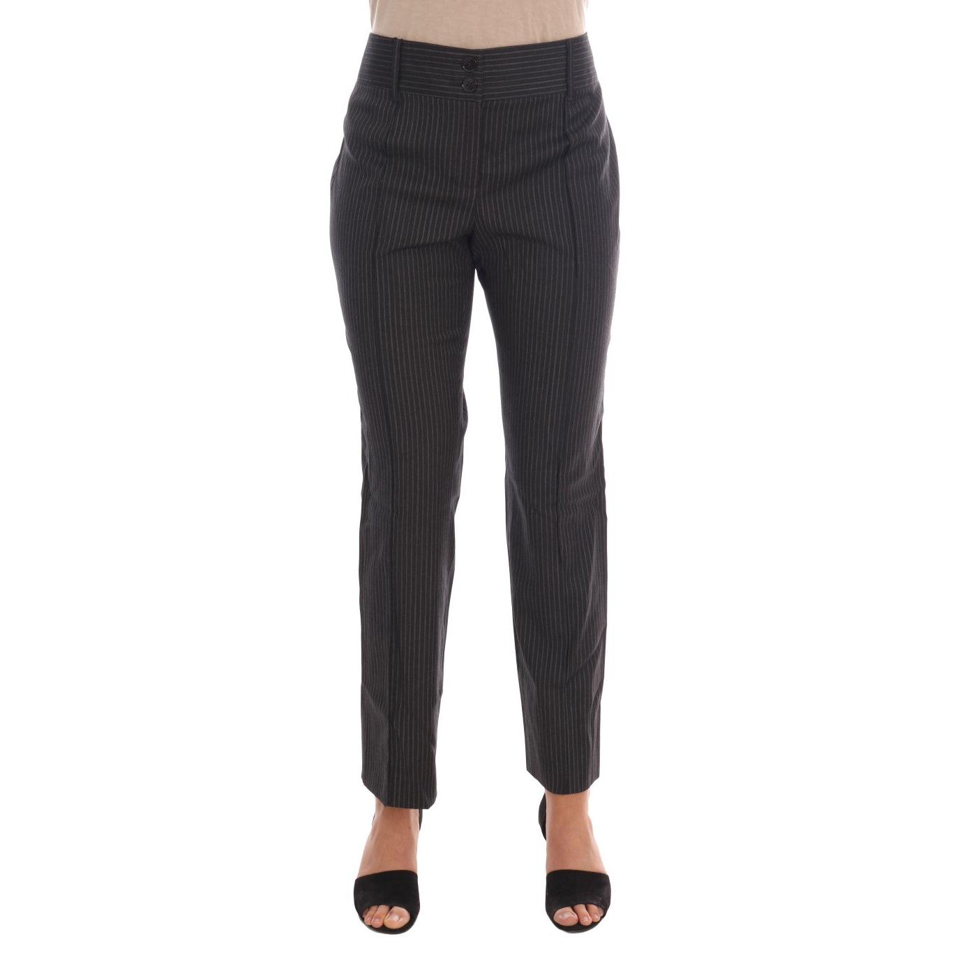 Gray Wool Stretch Slim Dress Pants