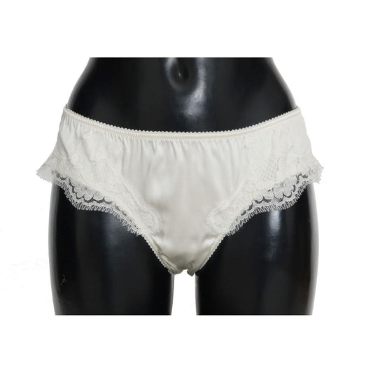 White Silk Lace Underwear Briefs